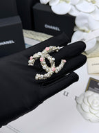 [⭐JeweliWhal]26C Pink-White Enamel Ice Cream Cone Double C Brooch