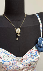 [⭐JeweliWhal]クラウドパール マザーオブパール ダイヤモンド チェーン ペンダントネックレス