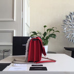 サンセット 22 ハンドバッグ チェリーレッド カーフスキン