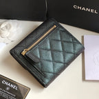 CCフラップカードホルダー 11.5 ブラック グレインカーフスキン ゴールドアイコン