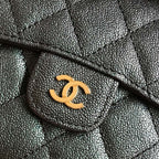 CCフラップカードホルダー 11.5 ブラック グレインカーフスキン ゴールドアイコン