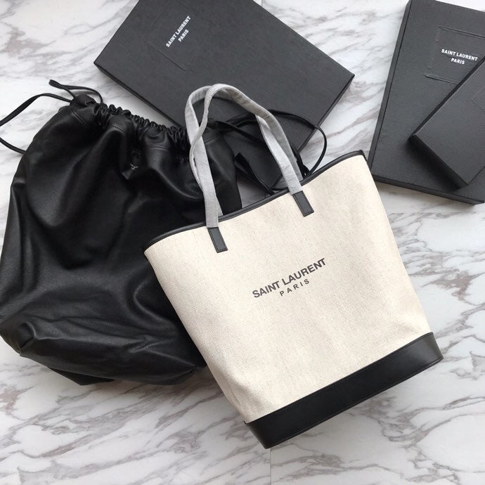 テディ 33 ハンドバッグ ホワイト ブラック リネン生地