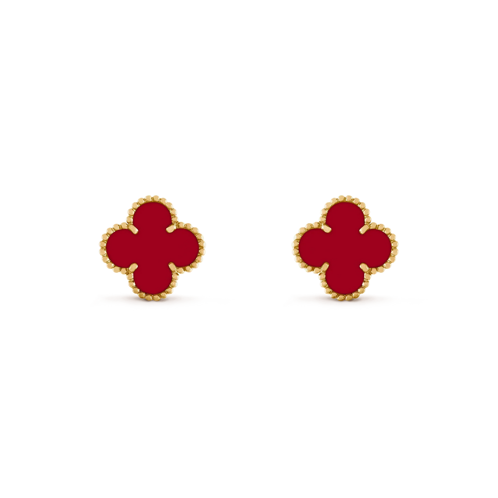 [⭐JeweliWhal]CLOVER MEDIUM 1 MOTIFS CARNELIAN  EARRINGS