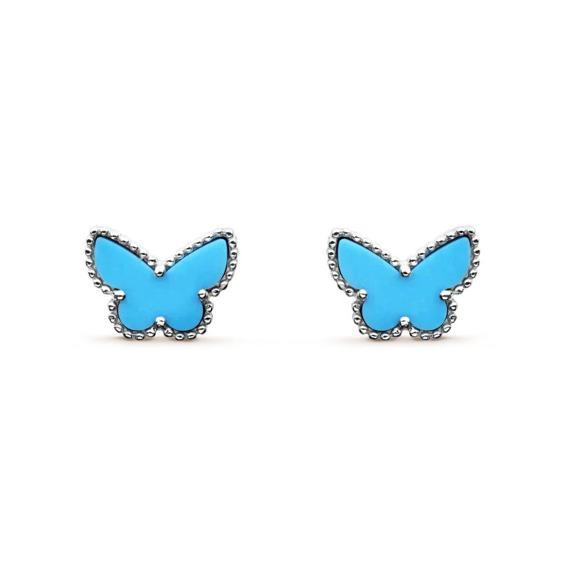 [⭐JeweliWhal]BUTTERFLY TURQUOISE EARRINGS SILVER