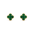 [⭐JeweliWhal]CLOVER MEDIUM 1 MOTIFS MALACHITE  EARRINGS