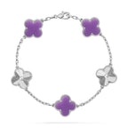 [⭐JeweliWhal]CLOVER 5 MOTIF LIGHT PURPLE BRACELET COLLECTION
