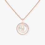 [⭐JeweliWhal]Demo MOVE 1 DIAMOND WHITE MOTHER OF PEARL PINK GOLD DIAMOND NECKLACE