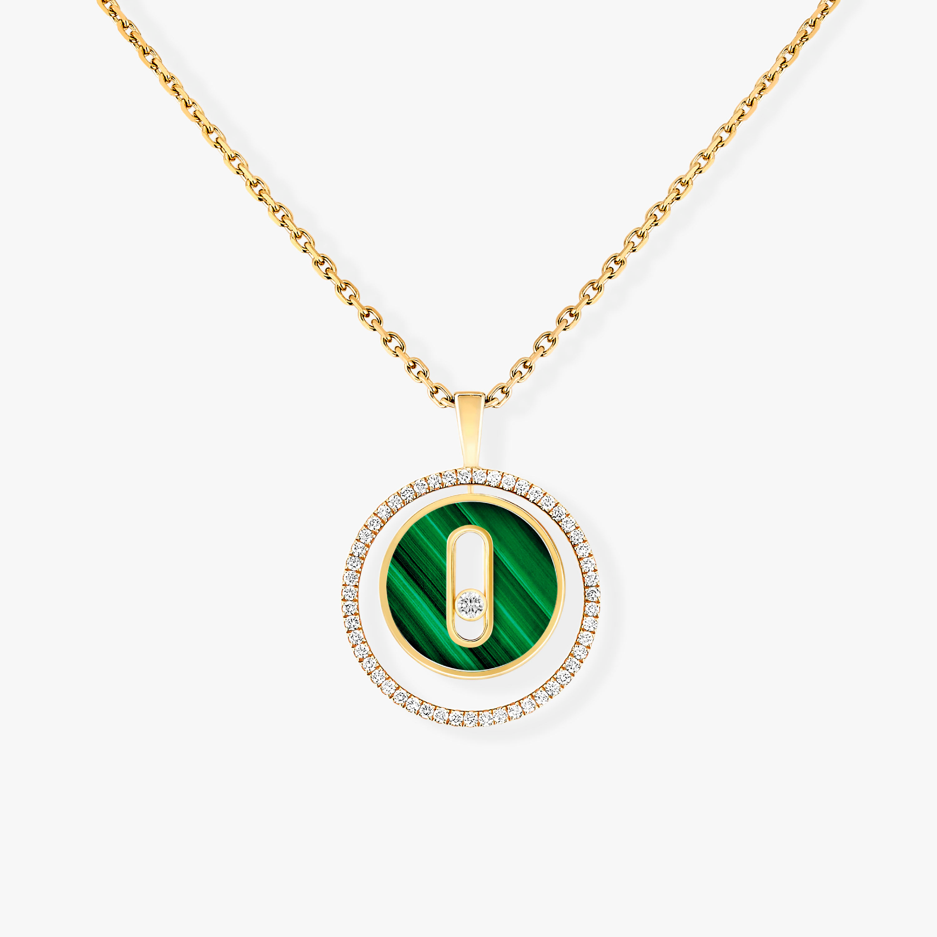 [⭐JeweliWhal]Demo MOVE 1 DIAMOND MALACHITE GOLD DIAMOND NECKLACE