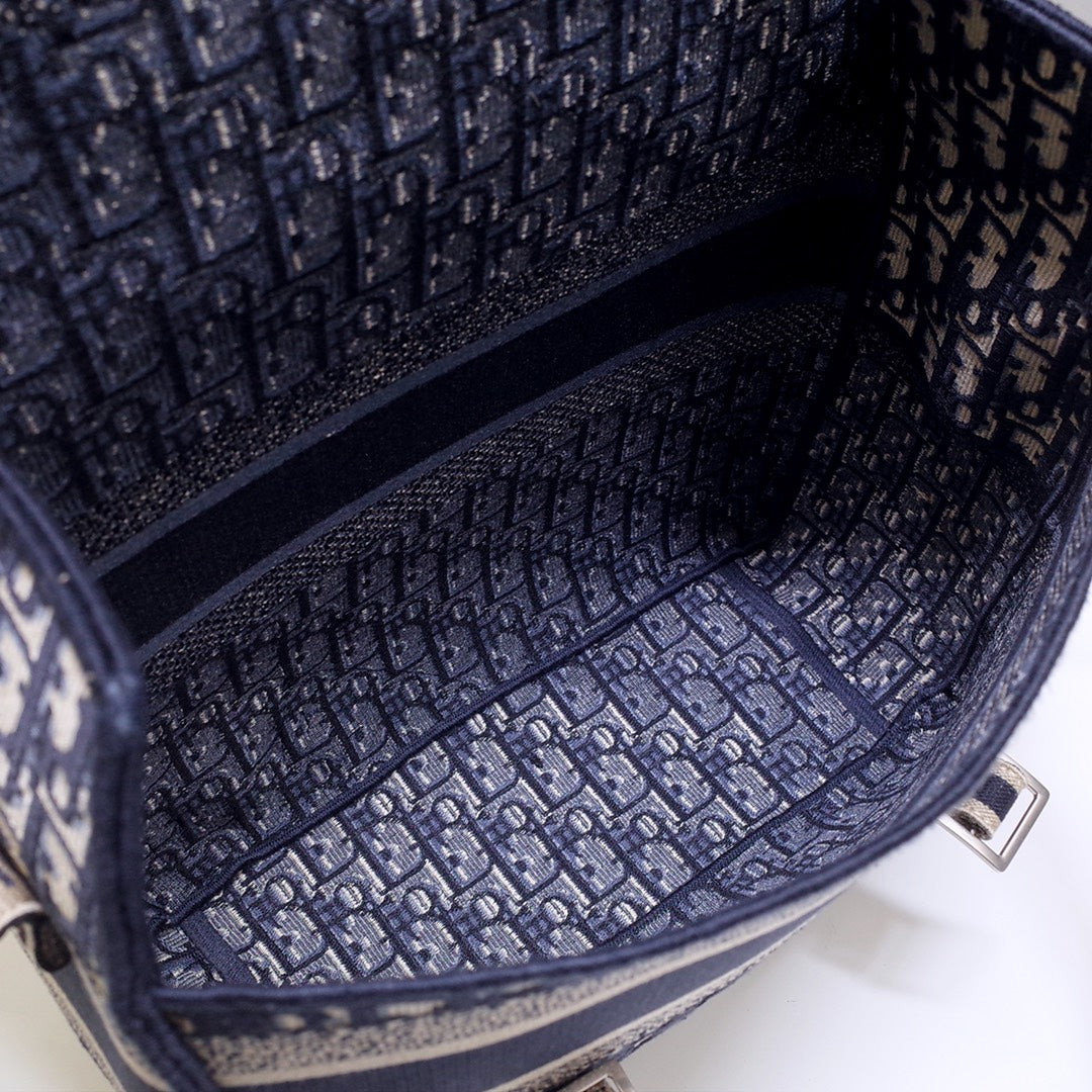 キャンプ ダブルバックルバッグ 28インチ ネイビーブルー モノグラム オブリーク ジャカード