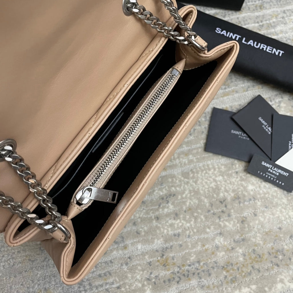 ルル スモール 25インチ ベージュ ラムスキン シルバー金具