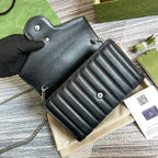 GGマーモント ミニ 20 ショルダーバッグ（ブラックカーフスキン）