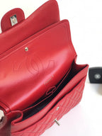 FLAP BAG JUMBO 30CM RED CAVIAR SILVER HARDWARE