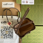 オフィディア ミニ バケットバッグ 18 ウェブ付き ベージュエボニーキャンバス ミックスブラウンカーフスキン