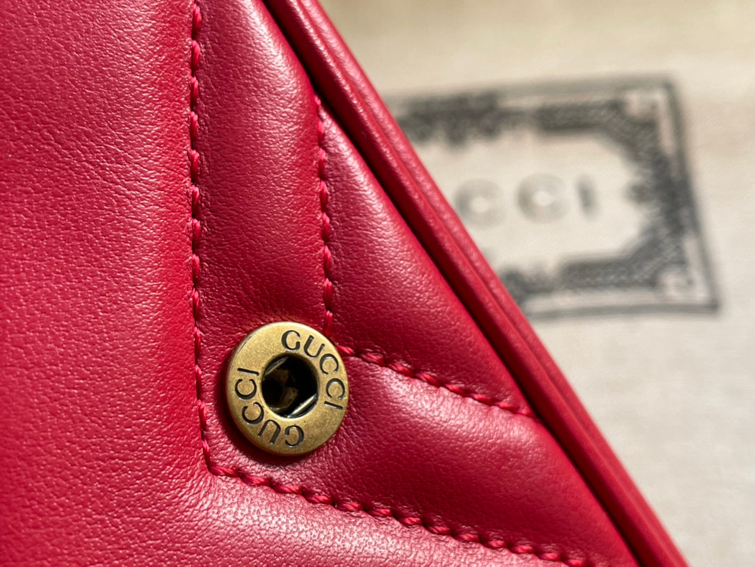 GGマーモント ミニ 16 バッグ（レッドピンクカーフスキン）