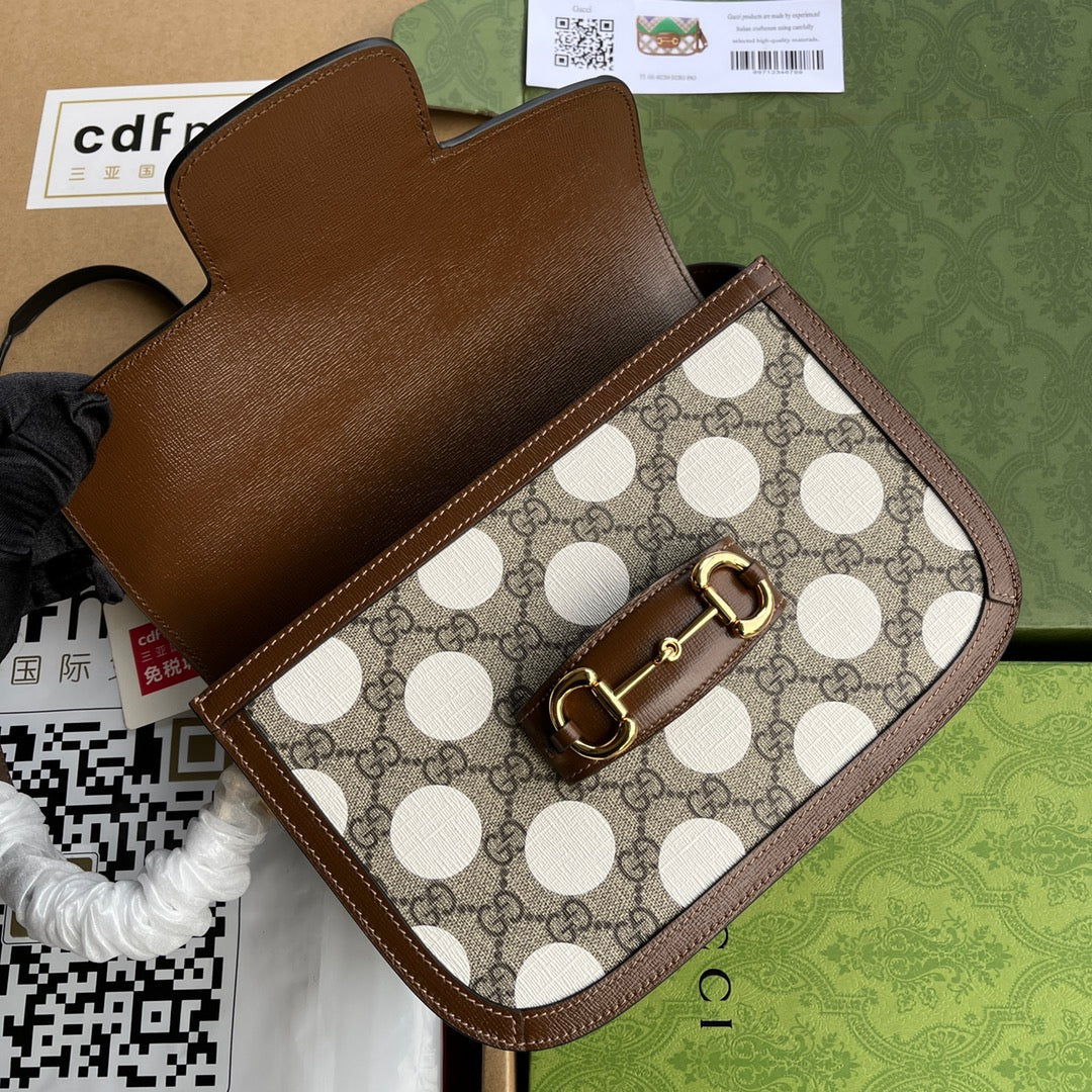 ホースビット 1955 サドルバッグ 25インチ カラフルキャンバスとブラウンレザートリム ゴールドハードウェア