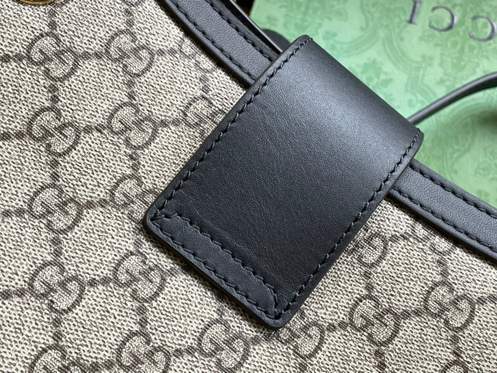 GG パドロック ラージ 35 ショルダーバッグ ベージュ キャンバス＆ブラック カーフスキン