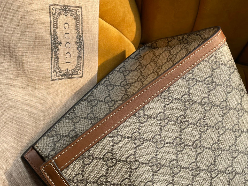 GG パドロック ラージ 35 ショルダーバッグ ベージュ キャンバス＆ブラウン カーフスキン