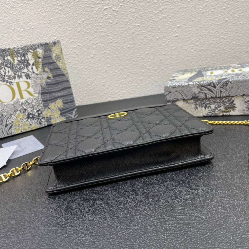 CARO ポーチ 19 バッグ（ブラックカーフスキン）