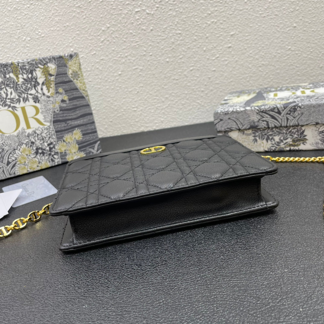 CARO ポーチ 19 バッグ（ブラックカーフスキン）