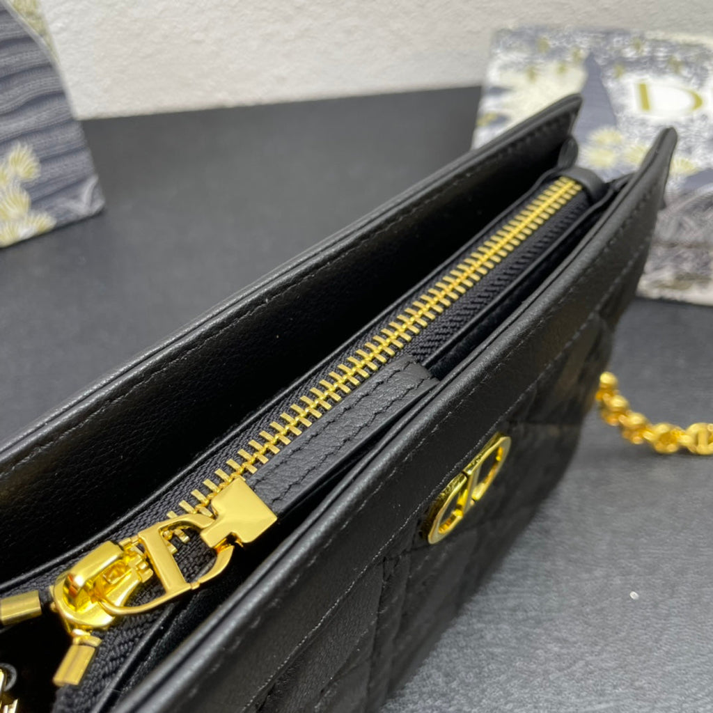 CARO ポーチ 19 バッグ（ブラックカーフスキン）