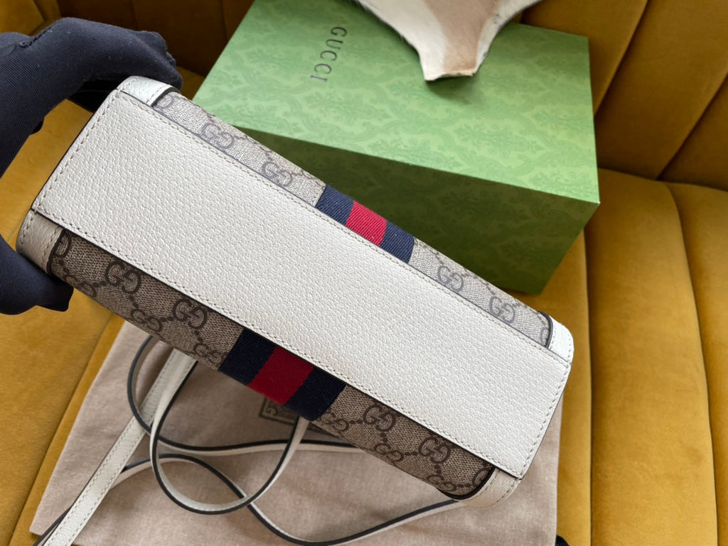 GGオフィディア 24 トートバッグ（ベージュキャンバス＆ホワイトカーフスキン）