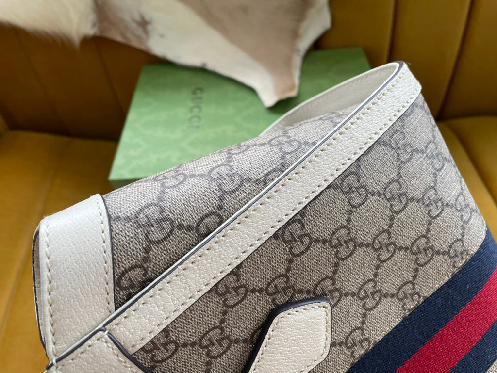 GGオフィディア 24 トートバッグ（ベージュキャンバス＆ホワイトカーフスキン）