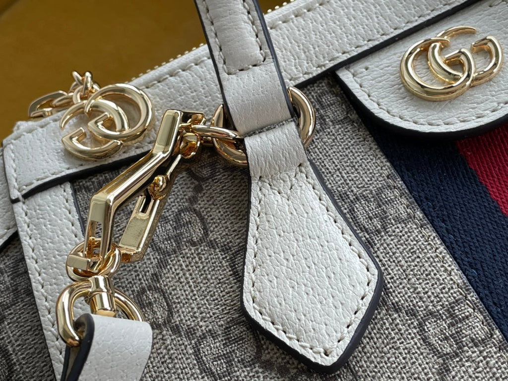 GGオフィディア 24 トートバッグ（ベージュキャンバス＆ホワイトカーフスキン）