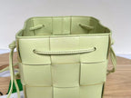 SMALL CASSETTE BUCKET 18 IN PASTEL YELLOW CALFSKIN