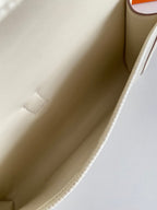 JIGE ELAN 29 CLUTCH IN BISQUE BEIGE CALFSKIN WITH LIZARD SKIN (MADE-TO-ODER)