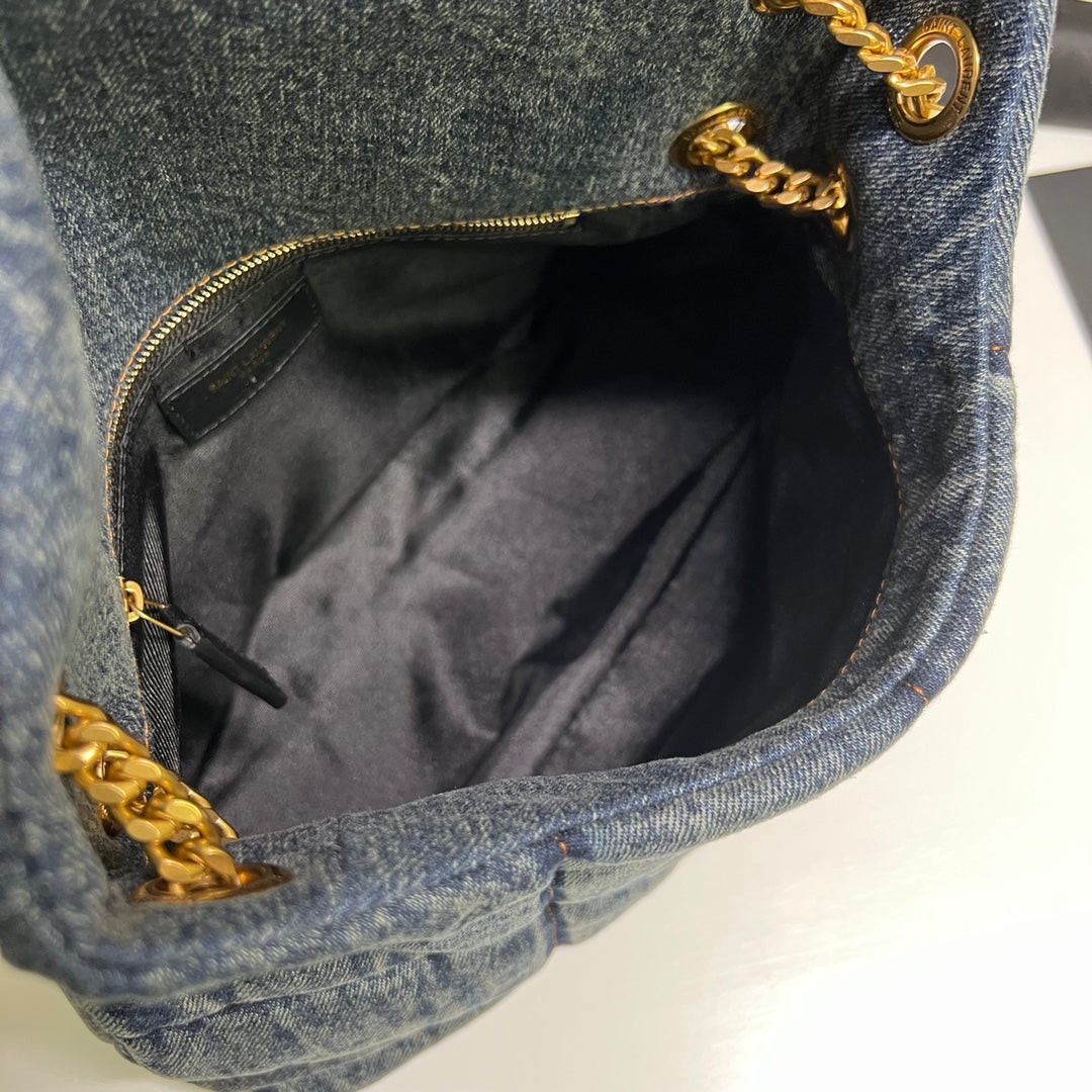 パファーバッグ 29インチ ブルーグラデーションデニム ゴールド金具