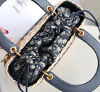 レディ 24 バスケットバッグ（ブラック オブリーク ジャカード ミックス ベージュ ウィッカー）