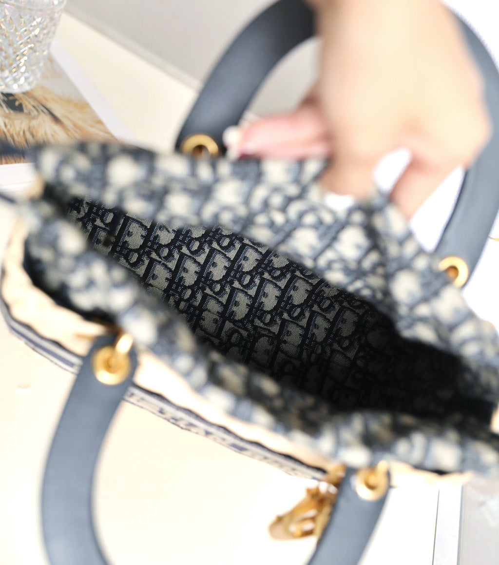 レディ 24 バスケットバッグ（ブラック オブリーク ジャカード ミックス ベージュ ウィッカー）