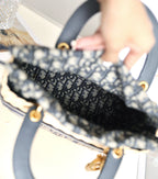 レディ 24 バスケットバッグ（ブラック オブリーク ジャカード ミックス ベージュ ウィッカー）