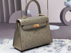 KELLY BAG 20 IN KHAKI BEIGE OSTRICH LEATHER WITH GOLD HARDWARE (MADE-TO-ODER)