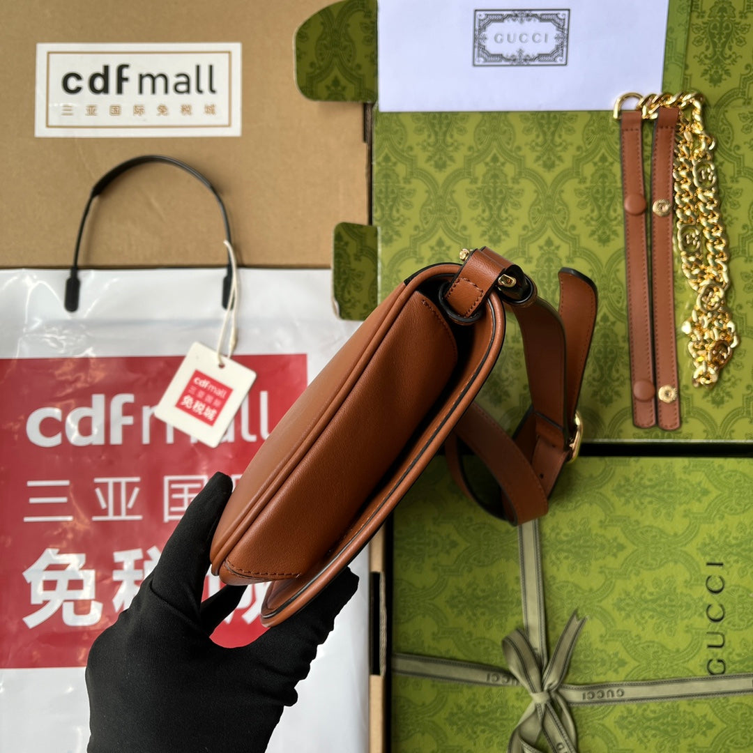 ブロンディ ショルダーバッグ 28インチ ブロンズブラウン ラムスキン ゴールド金具