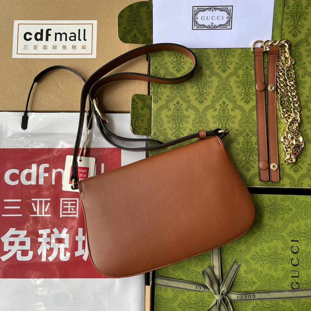 ブロンディ ショルダーバッグ 28インチ ブロンズブラウン ラムスキン ゴールド金具