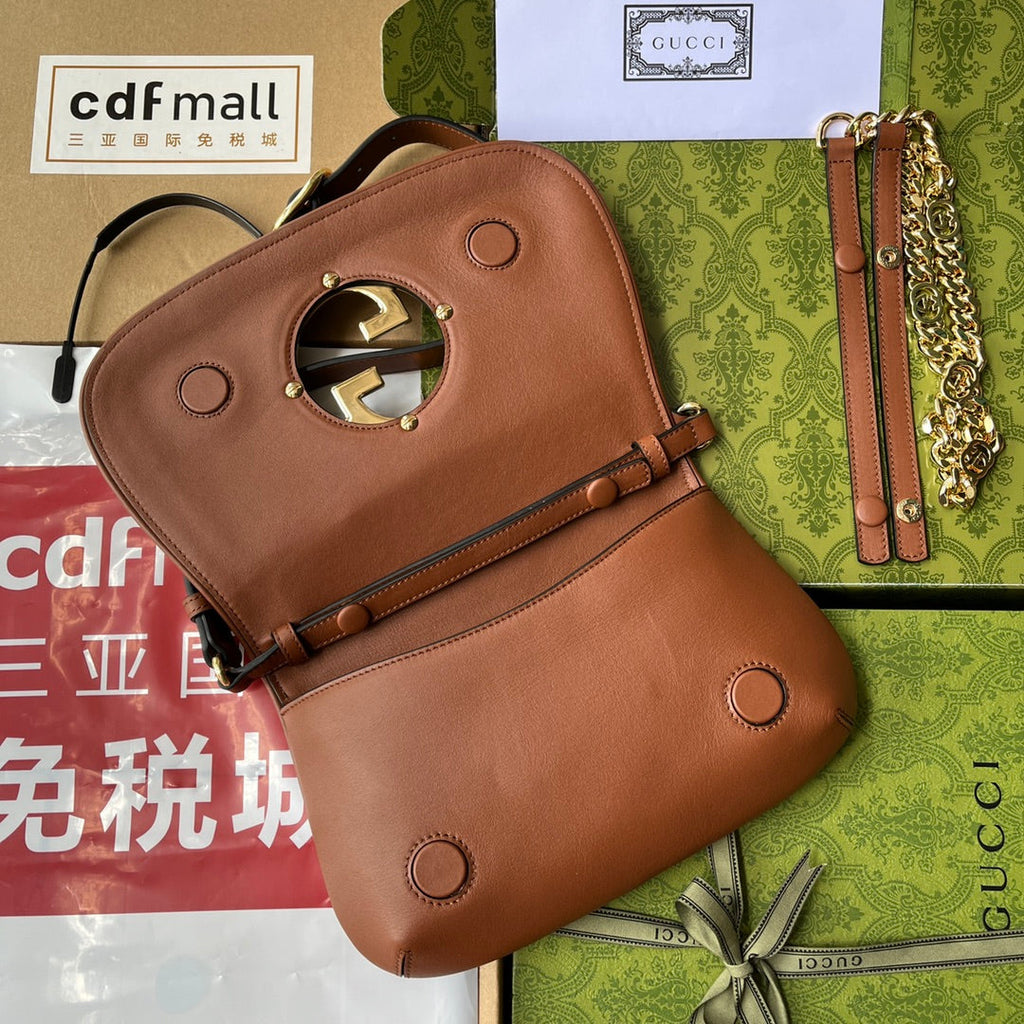 ブロンディ ショルダーバッグ 28インチ ブロンズブラウン ラムスキン ゴールド金具