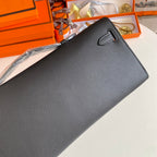 ケリーカット 31 ブラックカーフスキン、シルバー金具