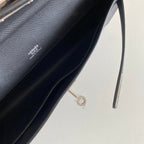 ケリーカット 31 ブラックカーフスキン、シルバー金具