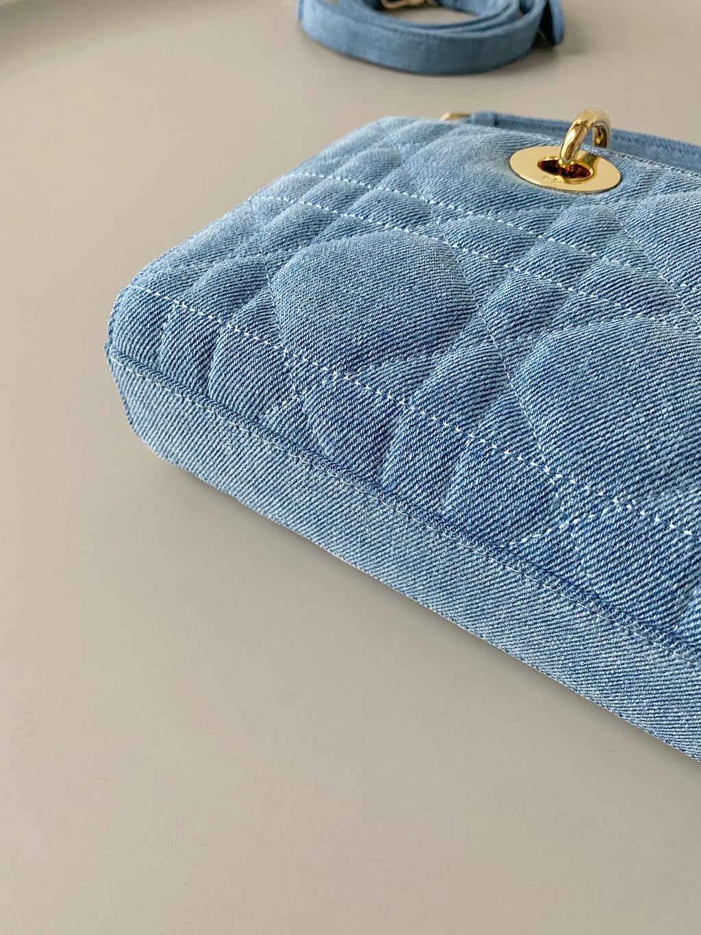 ミディアム D-JOY バッグ 26 ライトブルー マクロカナージュデニム