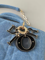 ミディアム D-JOY バッグ 26 ライトブルー マクロカナージュデニム