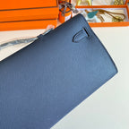 KELLY CUT 31 IN CLASSIC BLUE CALFSKIN WITH GOLD HARDWARE