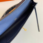 KELLY CUT 31 IN CLASSIC BLUE CALFSKIN WITH GOLD HARDWARE