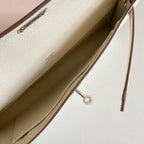 KELLY CUT 31 IN BEIGE CREAM CALFSKIN WITH SILVER HARDWARE