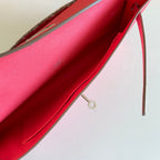 KELLY CUT 31 IN WATERMELON PINK CALFSKIN WITH SILVER HARDWARE