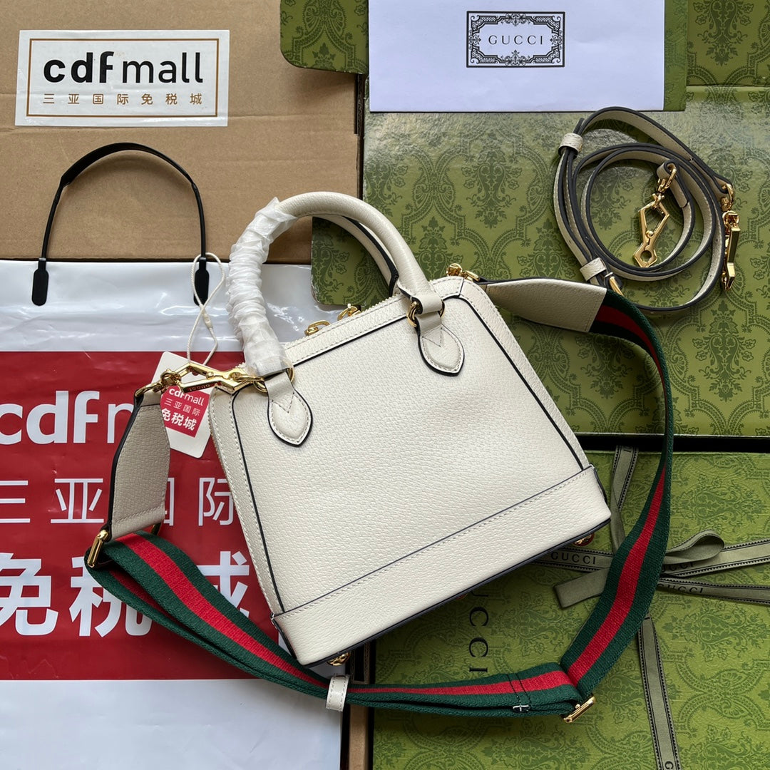 GGxADIDAS ホースビット 1955 トートバッグ 20 ウェブストラップ付き ホワイトミックスブラックカーフスキン ゴールド金具