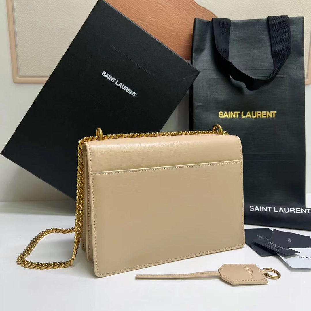 サンセット ミディアム 22インチ ベージュ カーフスキン ゴールドハードウェア