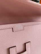 JIGE ELAN 29 CLUTCH IN CREPE PINK CALFSKIN