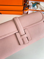 JIGE ELAN 29 CLUTCH IN CREPE PINK CALFSKIN