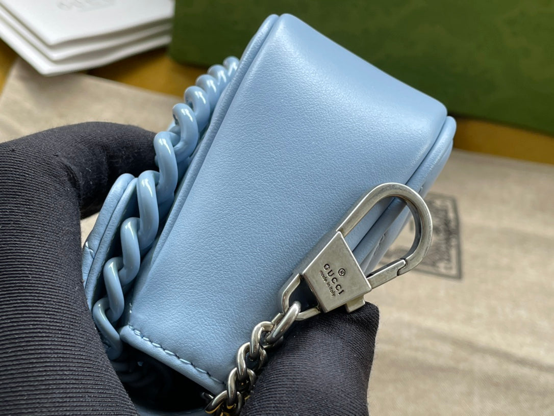 マーモント ミニハンドバッグ 16インチ ブルーパステルカーフスキン